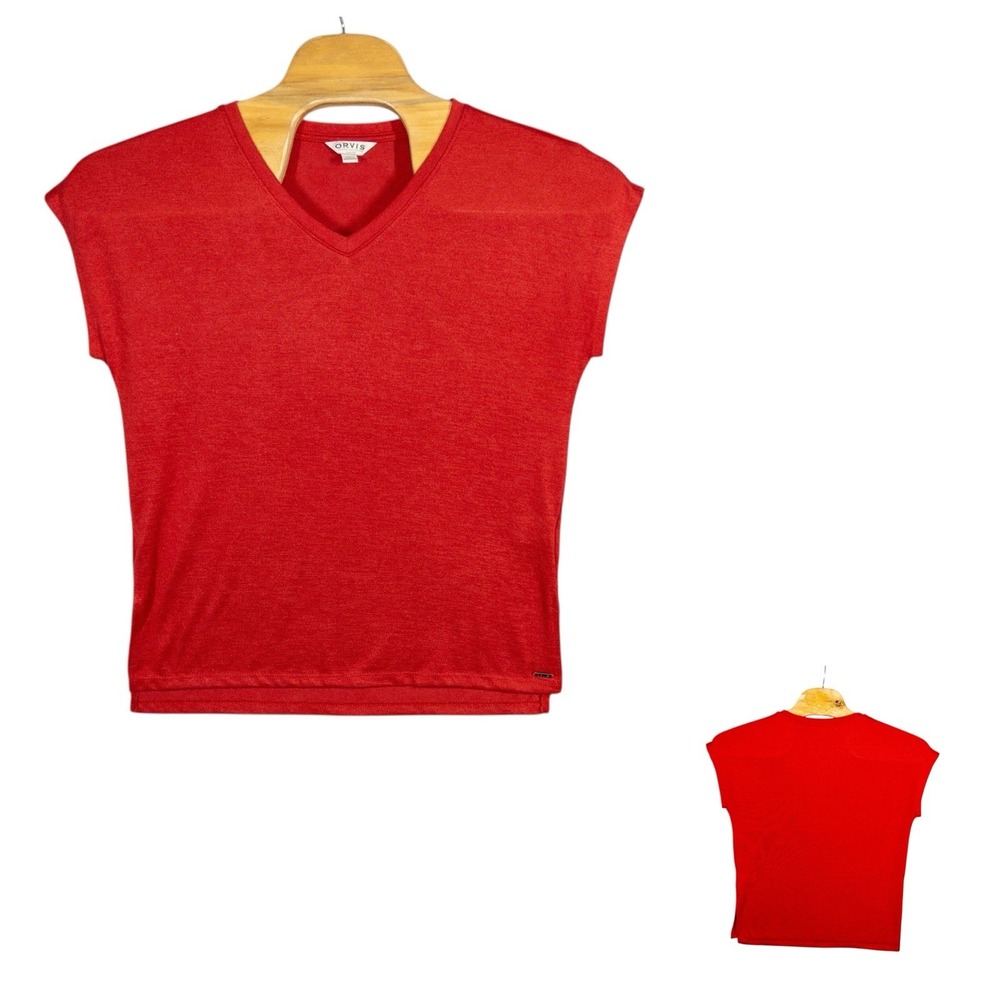 Orvis Fishing Cap Sleeve Shirt Womens Med‎ Rayon Nylon Outdoors Stretch Gorpcore